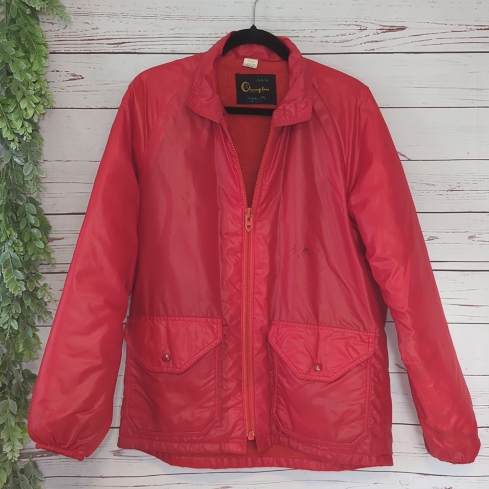 Vintage 60's Champion Running Man Chore Jacket Light Rain Unisex Fleece Medium